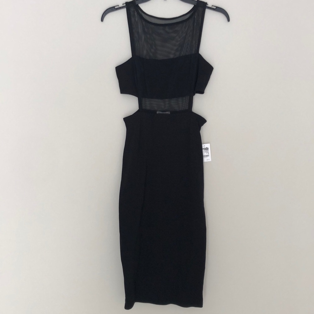 Charlotte Russe Black Cutout Mesh Bodycon Dress S
